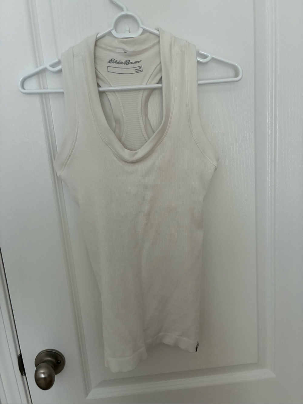 Eddie Bauer Women's Ivory Ribbed Racerback Tank